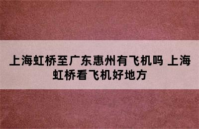 上海虹桥至广东惠州有飞机吗 上海虹桥看飞机好地方